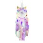 Attrape-Rêve Licorne couronne de fleurs Violette avec LED