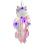 Attrape-Rêve Licorne couronne de fleurs Rose avec LED