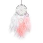 Attrape-Rêve toile à Perles Colorées Plumes Banches et Roses